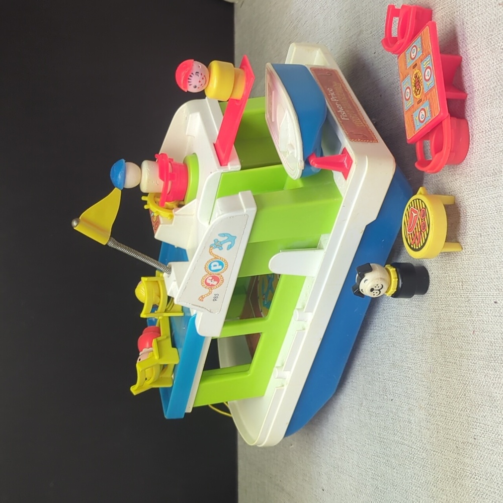 #11- Vintage Fisher Price‎ Little People 1972 #985 Happy House Boat + Figures - Picture 5 of 11